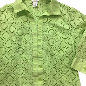 isabela d. Green Eyelet Green Spring Jacket Sz. S